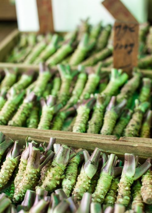 Wasabi,Root,For,Sale,In,A,Typical,Japanese,Market